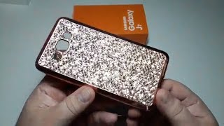 Samsung Galaxy J7 cover case J700F J700 чехол камни сваровски песок золото перелив #2