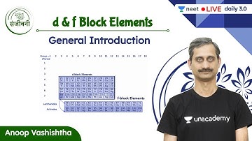 General Introduction | d & f Block Elements | L1 | Unacademy NEET | Anoop Vashishtha