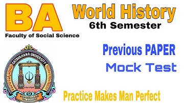 BA 6th Semester World History 1815 - 1945 CE Important Questions Papers SU