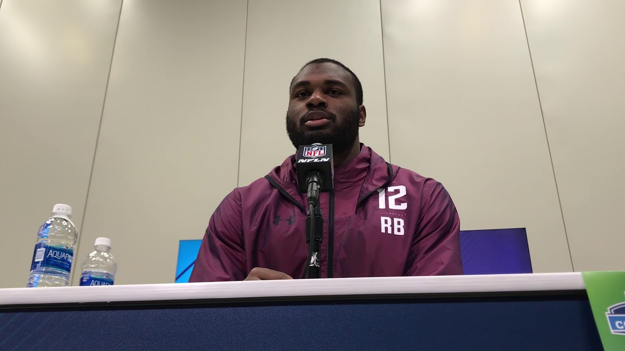 Oregon running back Royce Freeman at the NFL Combine