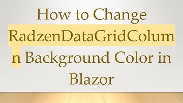 How to Change RadzenDataGridColumn Background Color in Blazor
