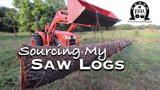 How I Source My Saw Logs as a Hobby Sawyer -  With  a Tractor, a Trailer and a Side by Side.