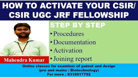 #How to activate your CSIR UGC JRF fellowship #documents# procedures