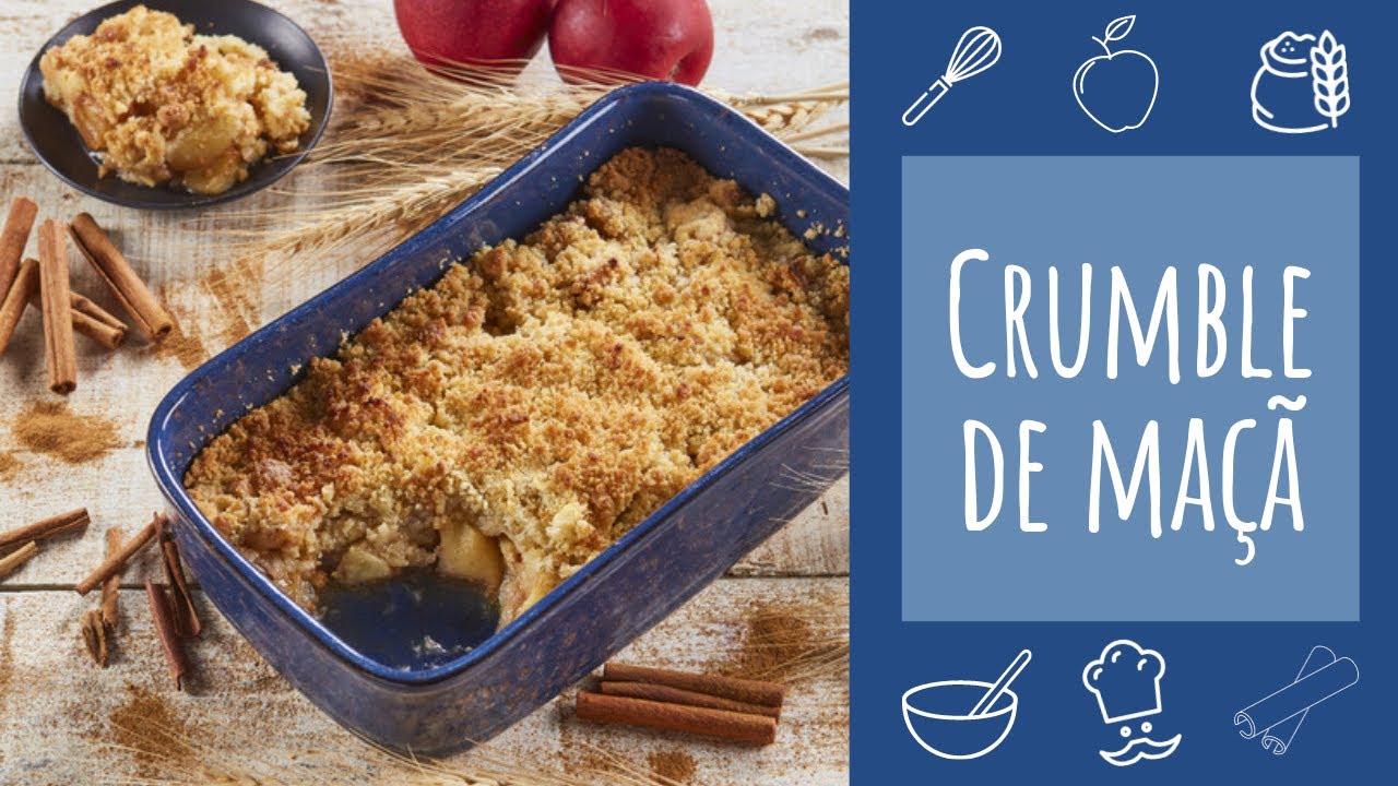 Receita de Crumble tradicional de maçã (fácil e
