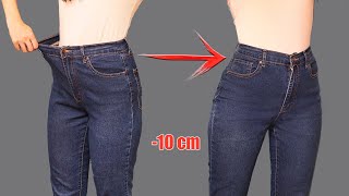 A sewing trick how to downsize jeans in the waist to fit you perfectly!