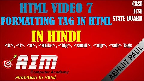 HTML Basic Video 7 || Bold, Italic, Underline, Strike, Big, Small, Sup, Sub Tag in HTML