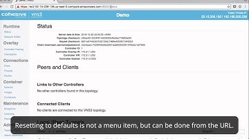 VNS3 Admin: reset and reboot VNS3