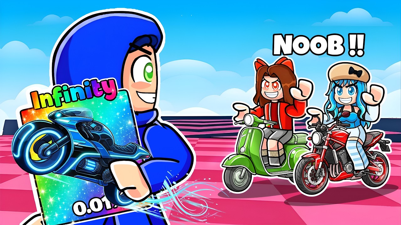 I PRETENDED TO BE A NOOB THEN USED SECRET HACKER BIKE IN ROBLOX 😱
