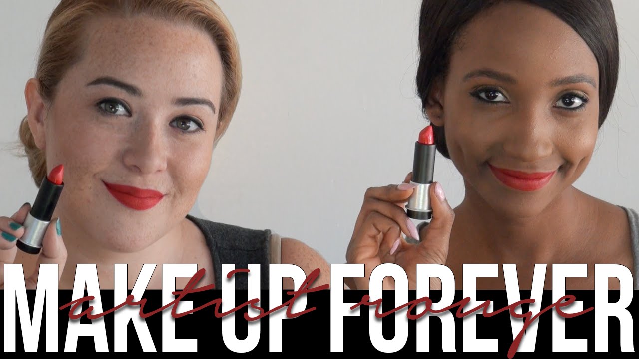 Make Up Forever Artist Rouge Lipstick // SWATCH & REVIEW // DIFFERENT SKIN TONES