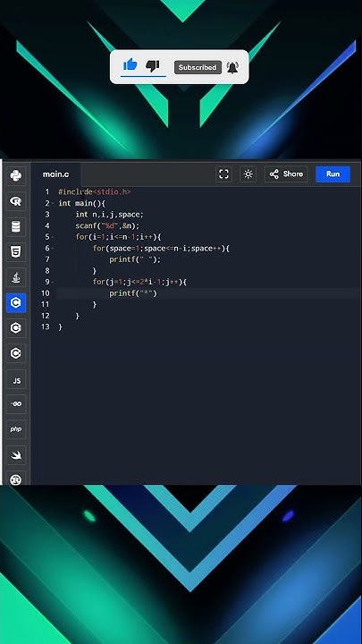 Diamond pattern in c || c coding || c pattern program || c programming ...
