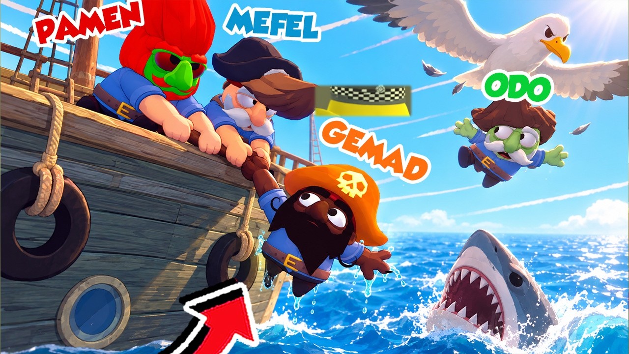 4 BONCEL KOCAK JADI BAJAK LAUT NGAKAK!!!
