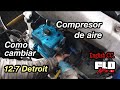 Como cambiar el compresor de aire en  camiones freightliner con motor Detroit 12.7