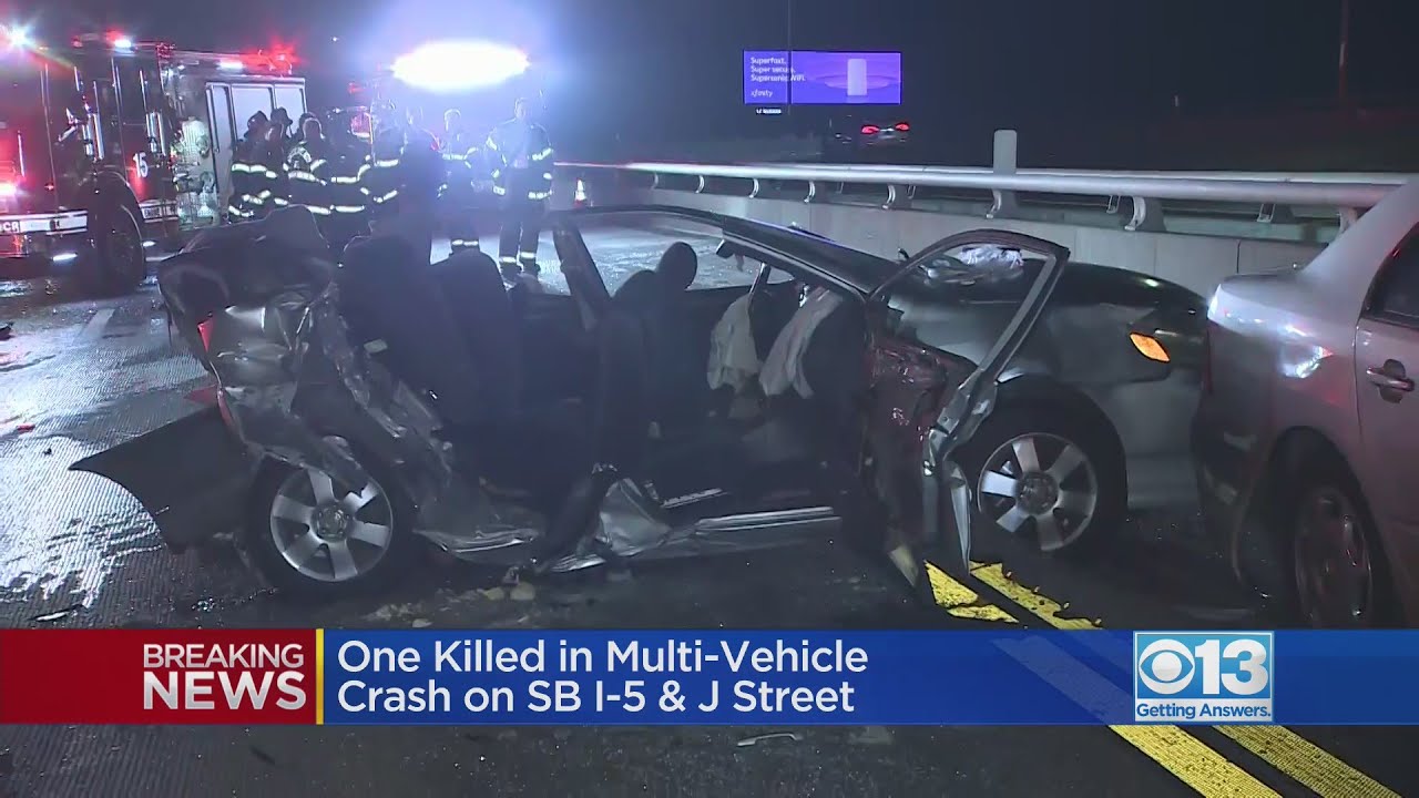 1 killed in 3-car crash on Sacramento freeway