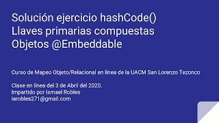 Clase 3 de Abril del 2020. 11-Solución ejercicio: método hashCode()