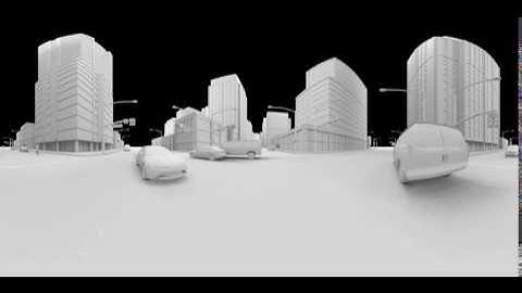 City scene 360 Video rendered with Vray and 3D Studio Max