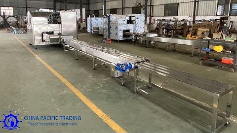 4 Row Ice Cream Cone Cooling Conveyor Belt and Stacking Machine|Rolled Sugar Cone Production Line