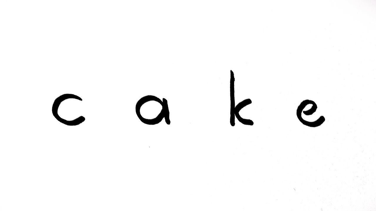 Very Easy! How to Turn Word CAKE into a Cartoon CAKE. Art ...