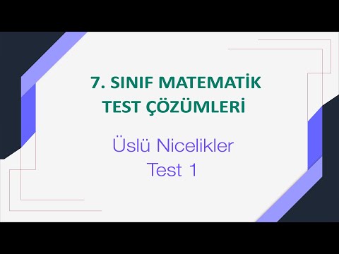 7. Sınıf Üslü Nicelikler Test 1