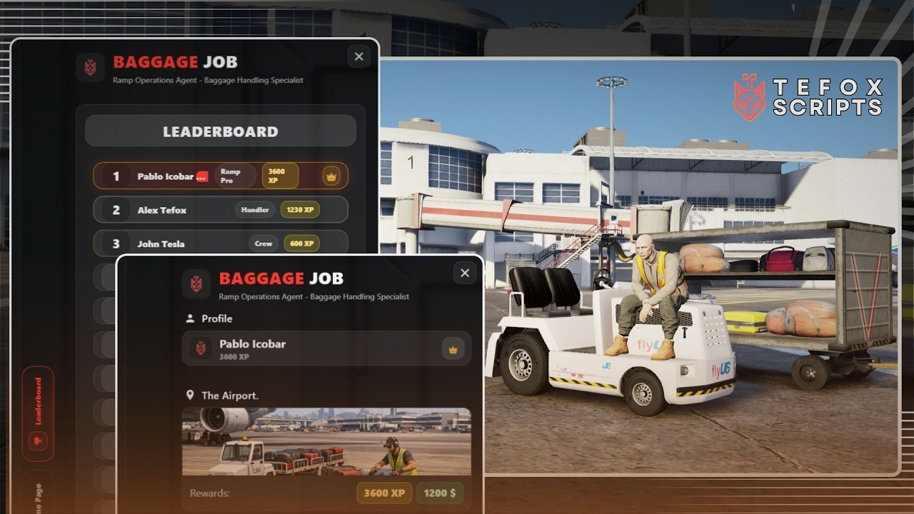 FiveM Advanced Airport Baggage Job System | [ESX/QB/QBOX]