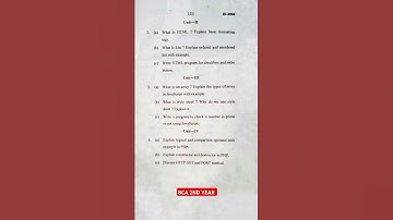 BCA 2ND YEAR WEB TECHNOLOGY QUESTION PAPER 2025 DURG UNIVERSITY #youtube #shots #bca2nd #exam #abvv