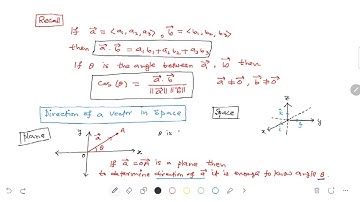 Direction cosine of a vector and vector projection....