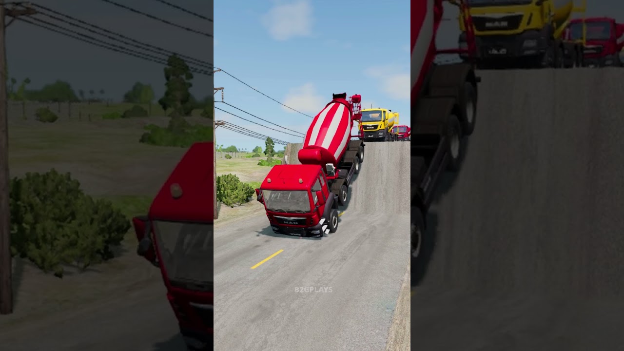 Cement Trucks vs Unfinished Road 