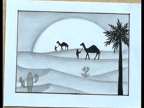 Video: How To Draw A Desert With A Pencil Step By Step