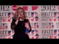 Adele gives her real 2012 Brit Awards speech