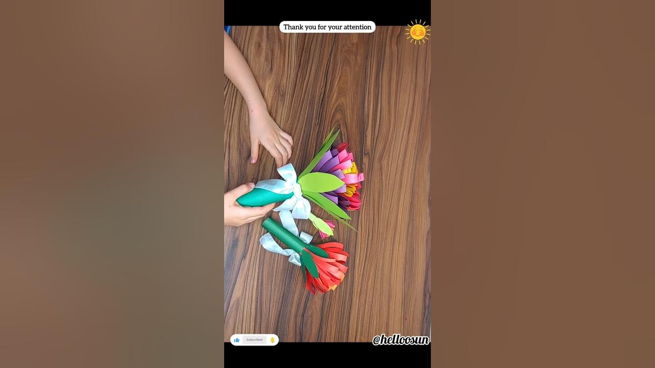 How to make paper flowers/DIY paper flower bouquet idea Mother's Day