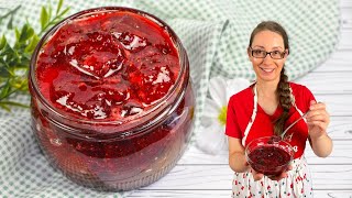 Strawberry jam. An easy recipe that keeps the fruit whole.