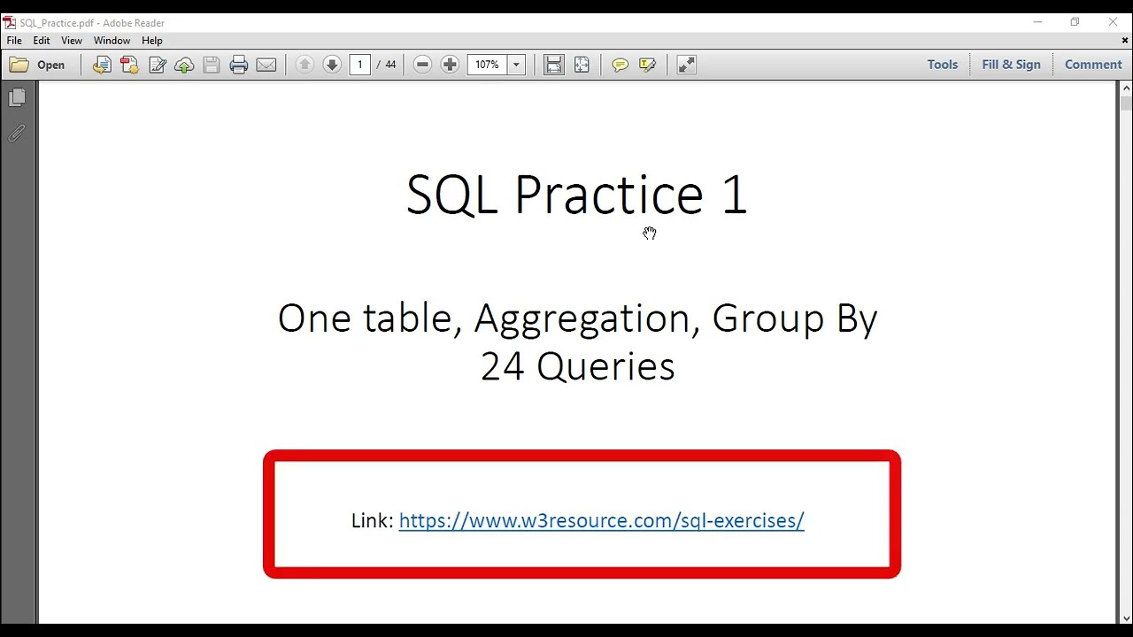 | Database Course | - | Revision on Basic SQL Select Statements | - | Part 1/3 | 