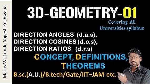 3D GEOMETRY direction angles, direction cosines, direction ratios #bsc #direction #geometry