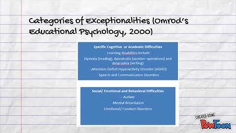 Learning with Exceptionalities