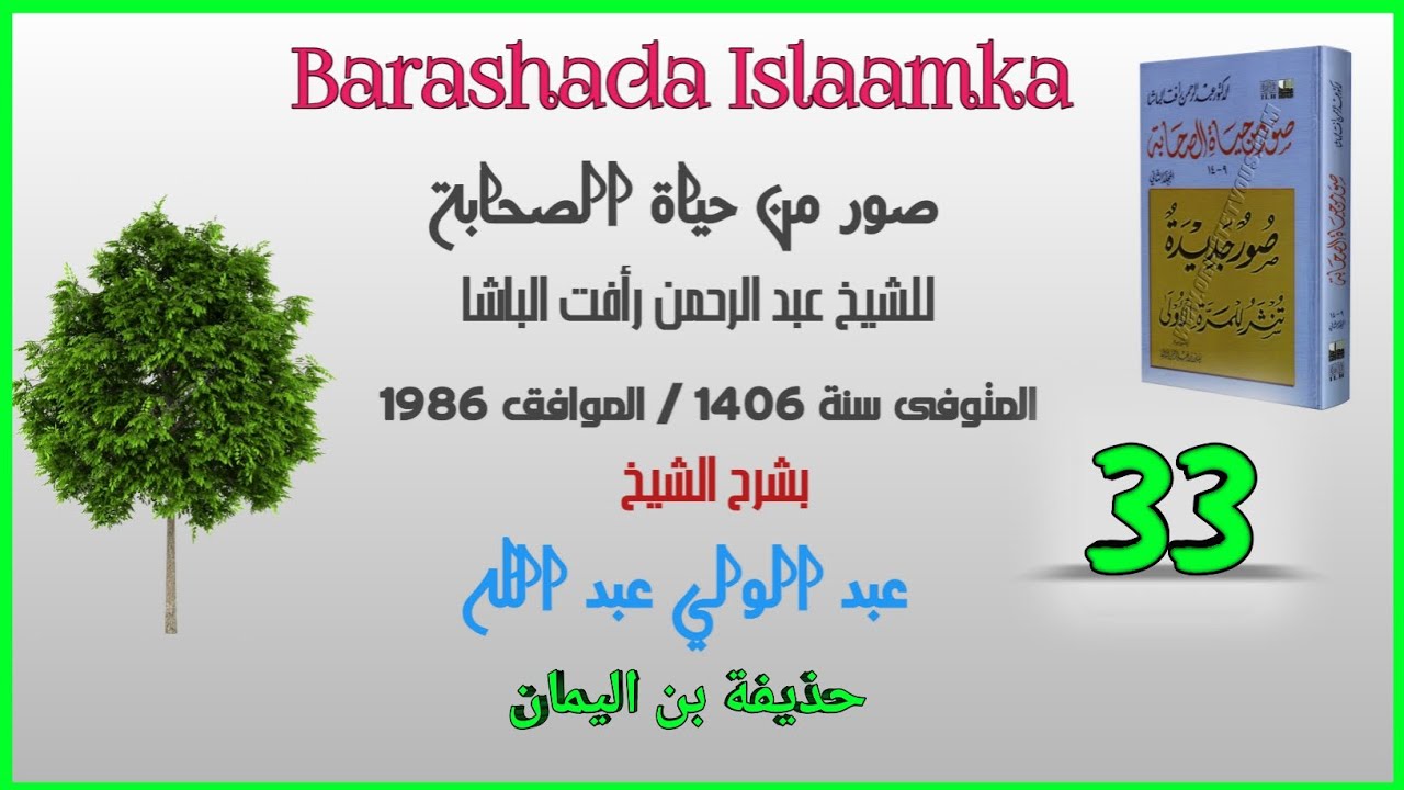 Darsigii 33 Suwar Min Xayaati Saxaaba | Xudeyfa Binul Yamaan |Sh C/wali C/laahi.