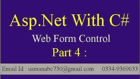 Web form Control - Asp.Net With C# l Asp.Net Tutorial in Urdu & Hindi part 4 - you tube