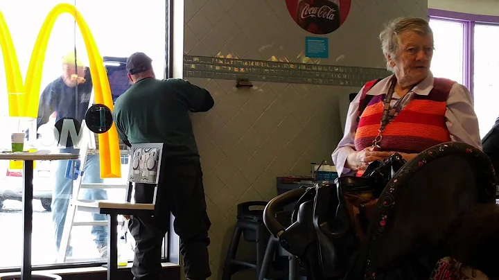 Mc Donalds displaces Senior citizen for window