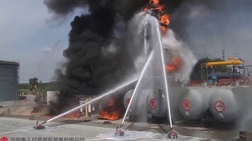 Explosion-Proof Fire Fighting Robot Field Test