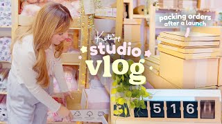 Packing orders after a MEGA shop launch ✿ Running my fulltime small business | STUDIO VLOG