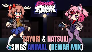 Friday Night Funkin Sayori & Natsuki Sings Animal Demar Mix Mod