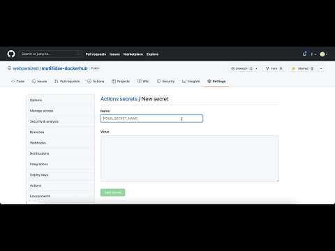 Creating a GitHub Secret