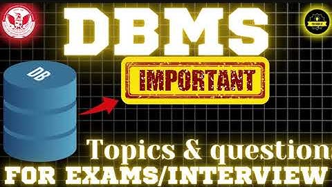 DBMS Most Important Topics  | FOR Placement & RGPV Exams | Topics You Must Know | #exam