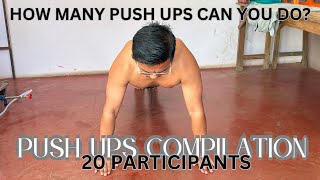 LET'S SEE HOW MANY PUSH UPS MY FRIENDS CAN DO.