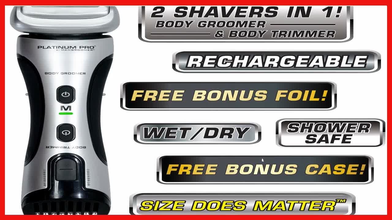 Platinum Pro by MANGROOMER - New Body Groomer, Ball Groomer and Body Trimmer with Lithium