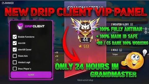 NEW DRIP CLIENT VIP PANEL | FREE FIRE MOD MENU HACK | DON