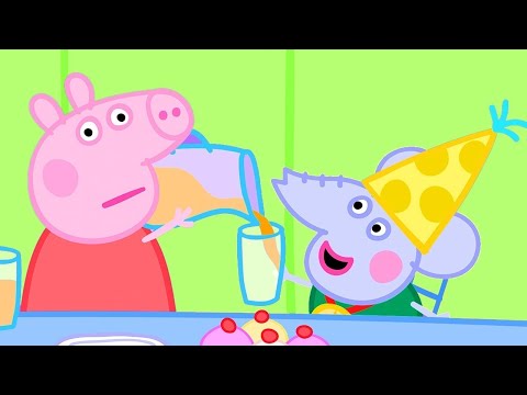 Peppa Pig Helps Out At Edmond Elephant S Birthday Party Family Kids Cartoon 