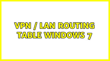 VPN / Lan routing table Windows 7