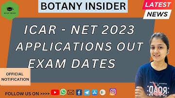 ICAR NET 2023 Official Notification II Exam Dates ARSB ICAR NET 2023 Eligibility I How to Apply