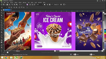 Creative Food Advertisement Design | CorelDRAW Tutorial for Dessert Brands