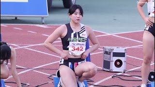 여고 100m 결승. 제53회 춘계전국중.고등학교육상경기대회.240417 예천 스타디움