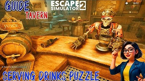 Escape Simulator 2 Tavern Serving Drinks puzzle | Gorg Mead Beer and Juice Puzzle